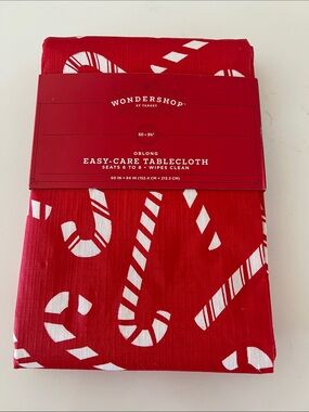 Wondershop Red Candy Cane easy care tablecloth